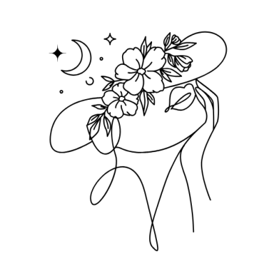 Woman and moon